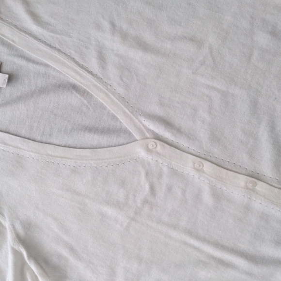 LOFT V Neck Lightweight Knit Cardigan Sweater Cream size Medium - Picture 8 of 11